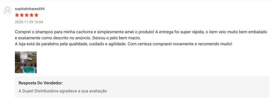 Avaliação 5 estrelas de cliente na Shopee