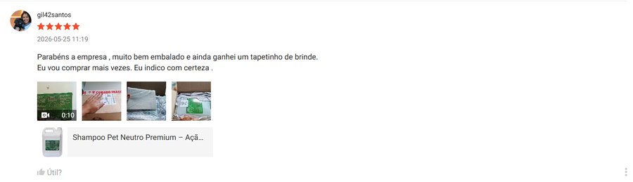 Avaliação 5 estrelas de cliente na Shopee