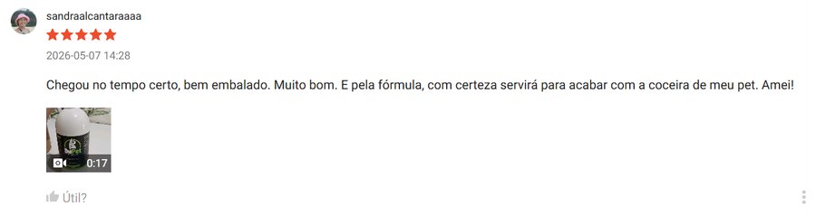 Avaliação 5 estrelas de cliente na Shopee