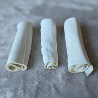 3 Unid Osso Couro Bovino Petisco Cães Mini Roll  - 12cm
