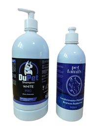 DuPet WHITE PRO Shampoo Pet 1 L + Condicionador Branqueador Matizante  500ml