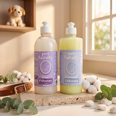 FILHOTES — Shampoo + Creme Condicionador peles sensíveis 500ml