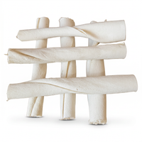 6 Unid Osso Couro Bovino Petisco Cães Tipo Twist  - 12cm