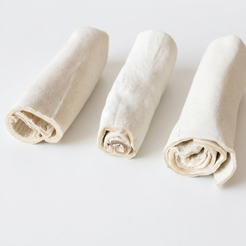 3 Unid Osso Couro Bovino Petisco Cães Mini Roll  - 12cm