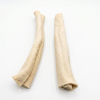 2 Unidades Osso de Couro Bovino Petisco Mastigável Para Cães Tipo Roll  - 22cm