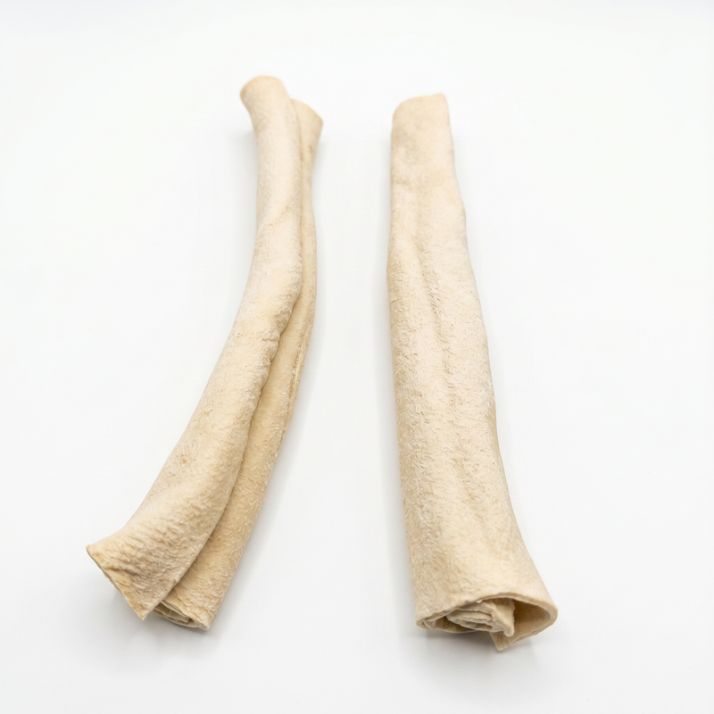 2 Unidades Osso de Couro Bovino Petisco Mastigável Para Cães Tipo Roll  - 22cm