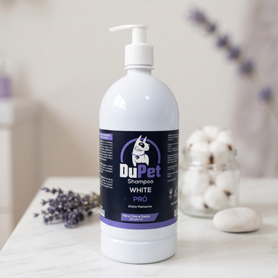 DuPet WHITE PRO Shampoo Pet Branqueador & Matizante  Uso Profissional - 1 Litro