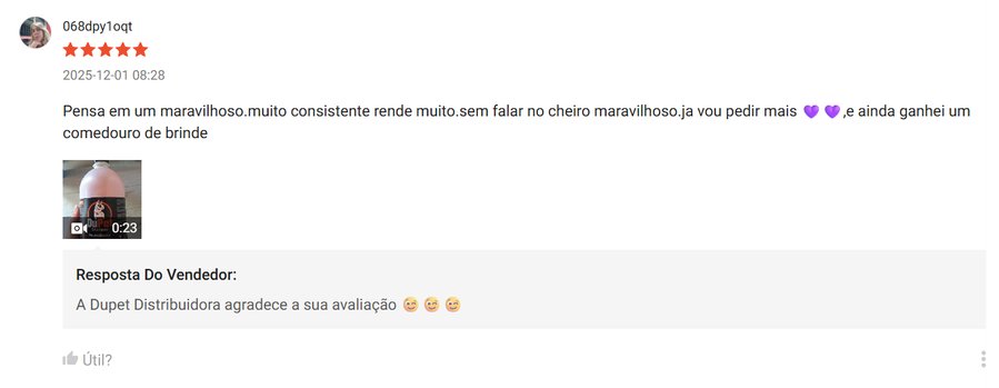 Avaliação 5 estrelas de cliente na Shopee