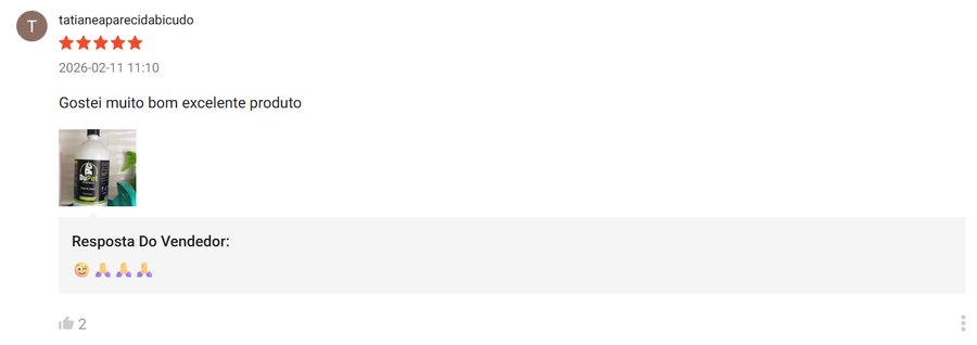 Avaliação 5 estrelas de cliente na Shopee