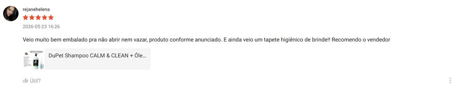 Avaliação 5 estrelas de cliente na Shopee